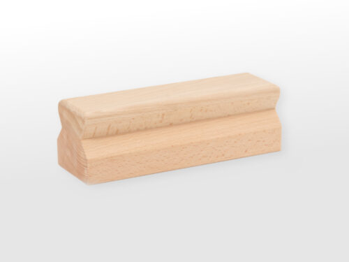 Side view of wooden block with tapered sections