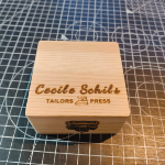 Thumbnail laser engraved small chalk box on black cutting mat